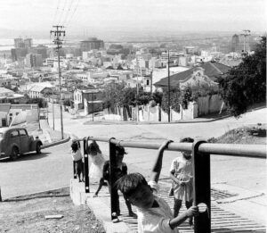 Vintage picture of children in a Bo Kaap street